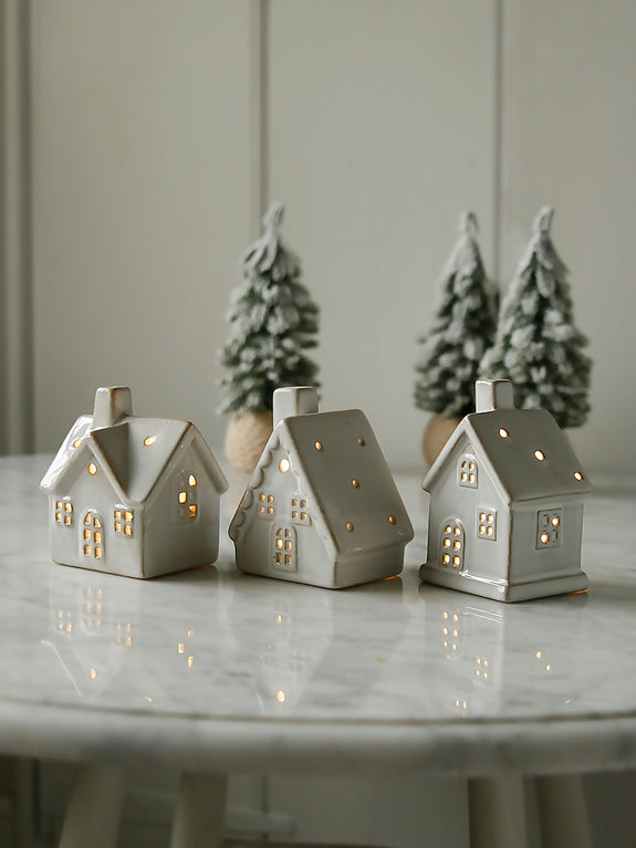 White Ceramic Alpine LED House