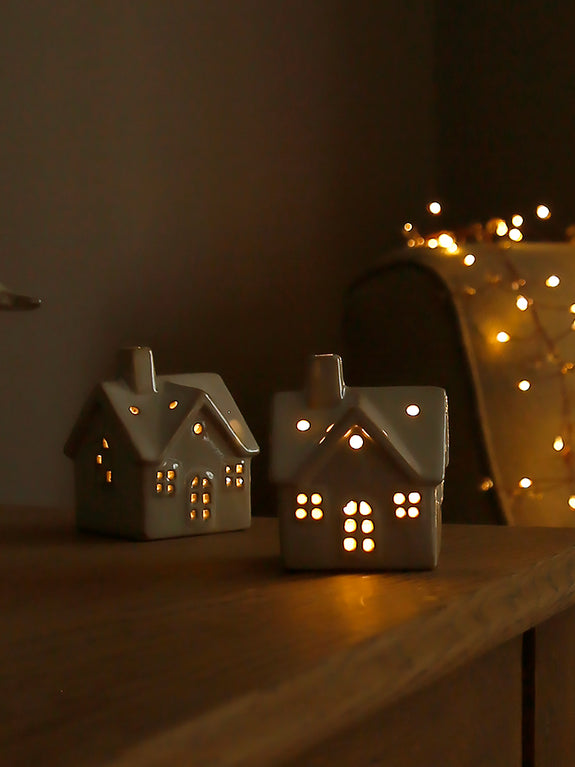 White Ceramic Alpine LED House