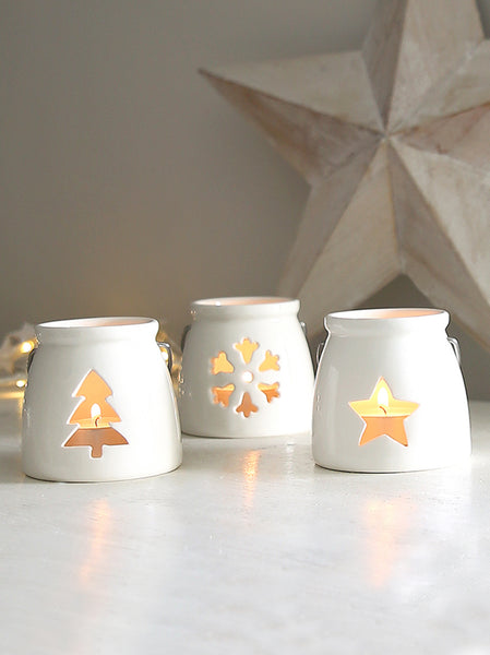 White Porcelain Christmas Tealight
