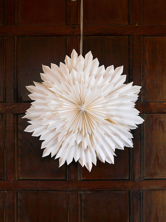 White Starburst Paper Hanging Decoration