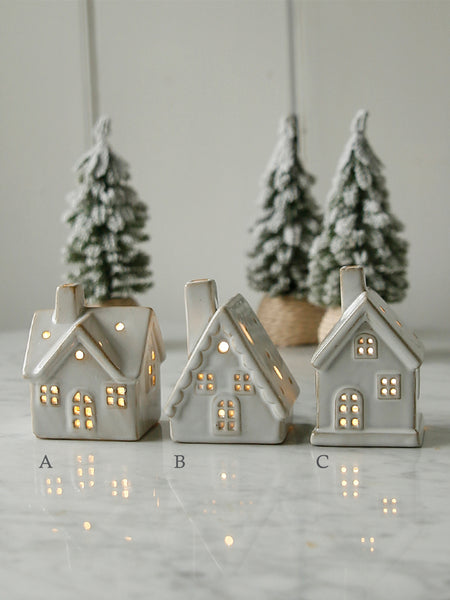 White Ceramic Alpine LED House