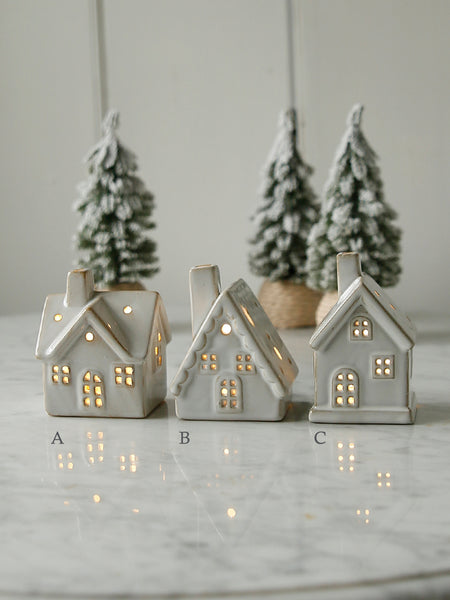 White Ceramic Alpine LED House