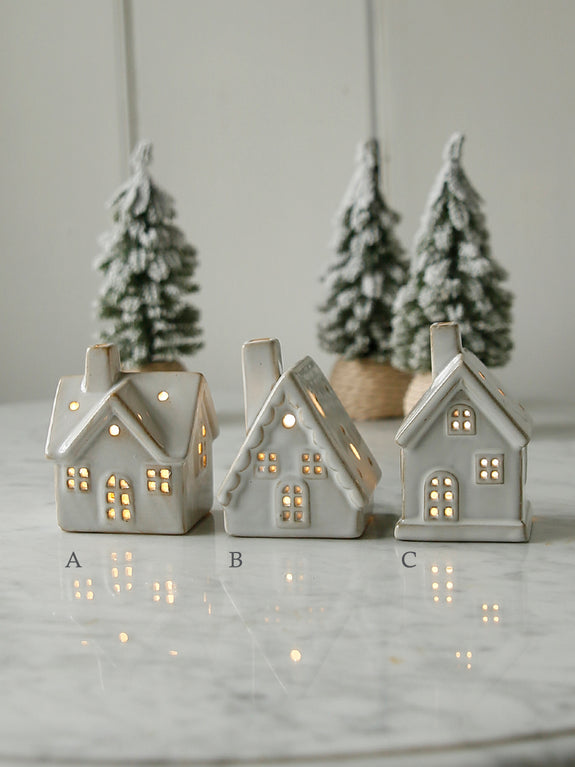 White Ceramic Alpine LED House