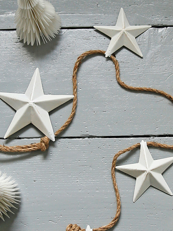 White Metal Star Garland