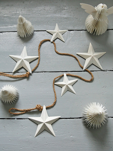 White Metal Star Garland