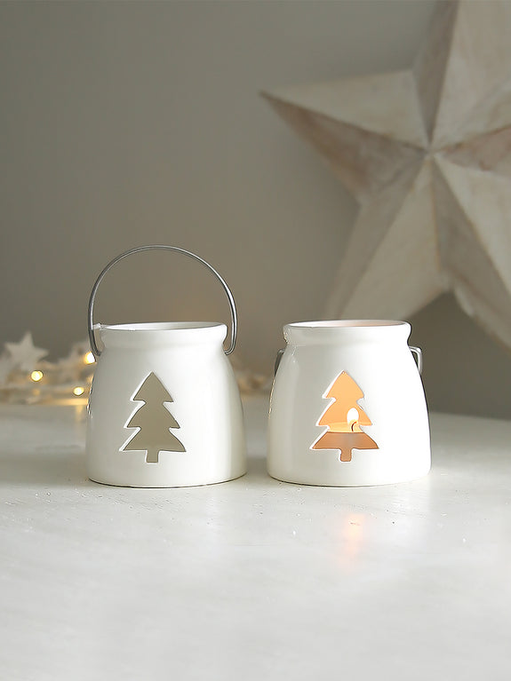 White Porcelain Christmas Tealight