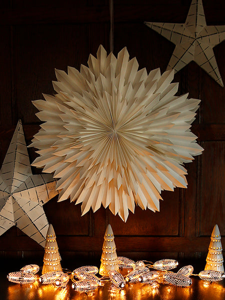 White Starburst Paper Hanging Decoration
