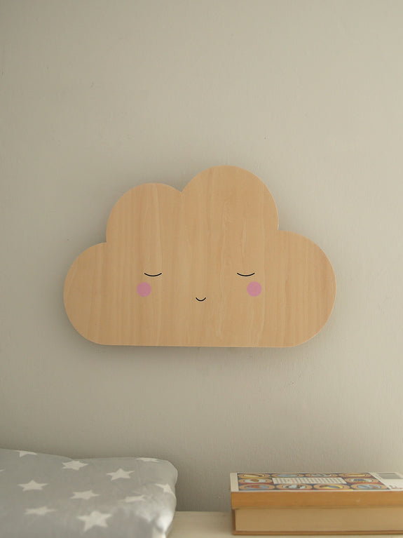Wooden Cloud Tap Wall Light