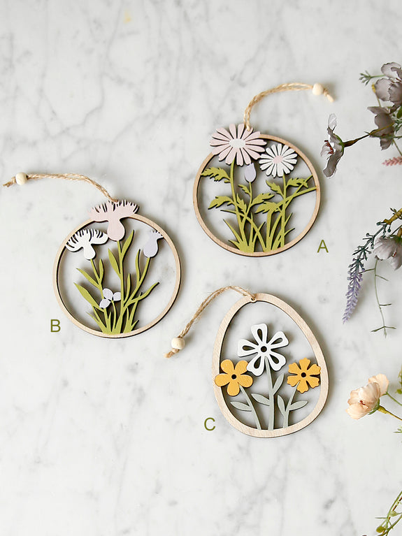 Wooden Floral Hanging Decoaration