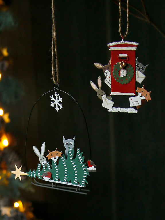 Woodland Animals Festive Hanging Decoration