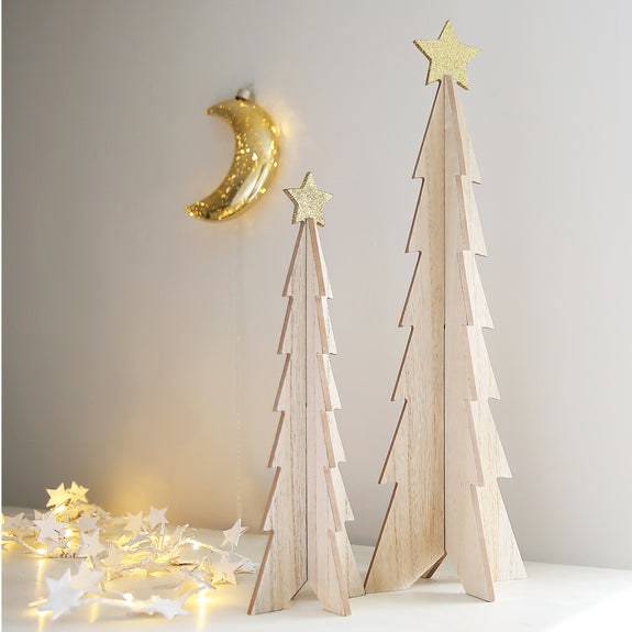 Gold Star Topped Decorative Tree