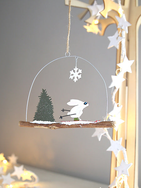 Speed Ski-ing Rabbit Hanging Decoration