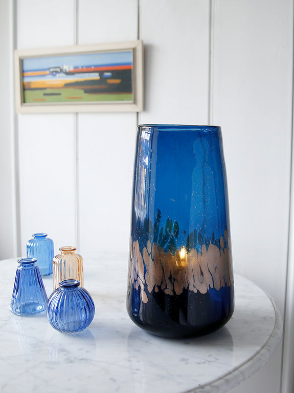 Blue And Copper Vase / Candleholder