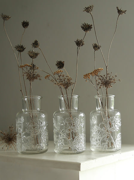 Botanical Glass Bottle Vase