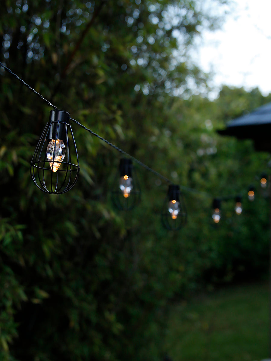 Solar cage shop string lights