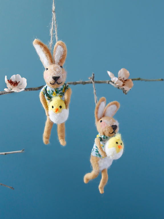 Easter Rabbit And Chick Hanging Decoration