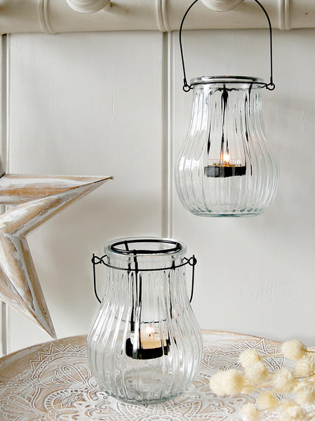 Glass Hanging Tealight Lantern
