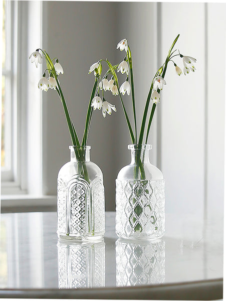 Pressed Glass Bottle Vase