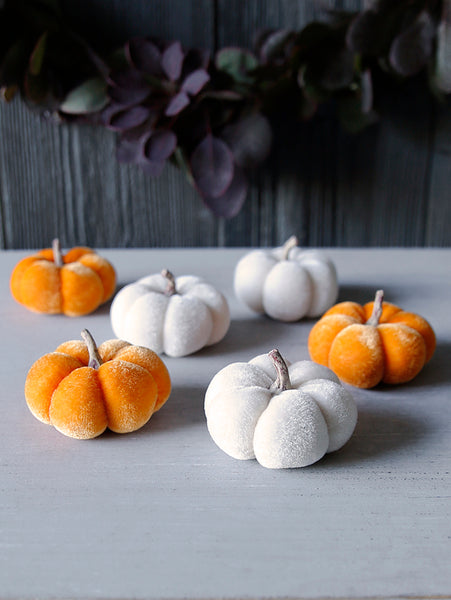 Velvet Pumpkin Trio Decoration