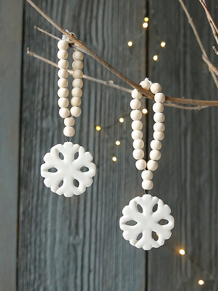Ceramic Snowflake Hanging Decoration