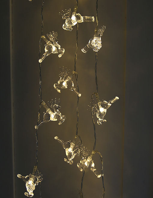 Clear Reindeer Light Garland