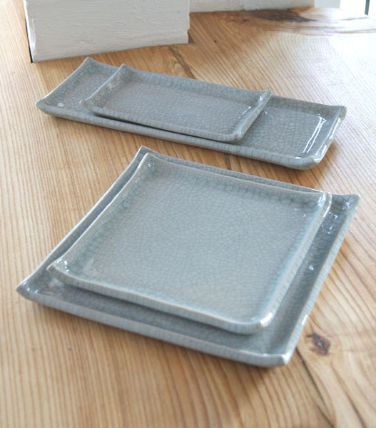 Celadon Crackle Glaze Plates