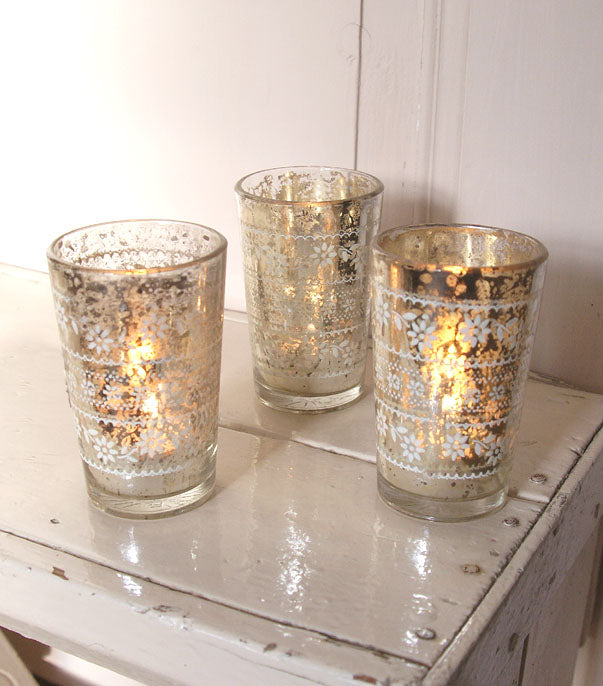 Etched Glass Tealight Holder Clem & Co