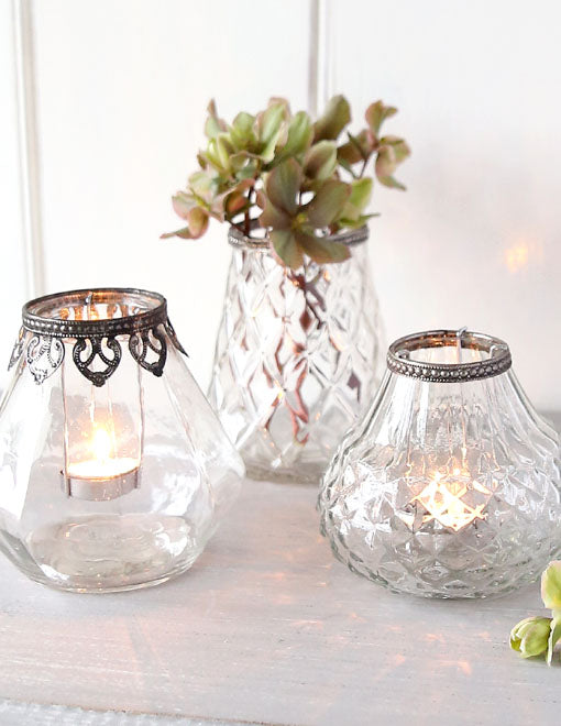 Patterned Glass Tealight Holder Or Vase