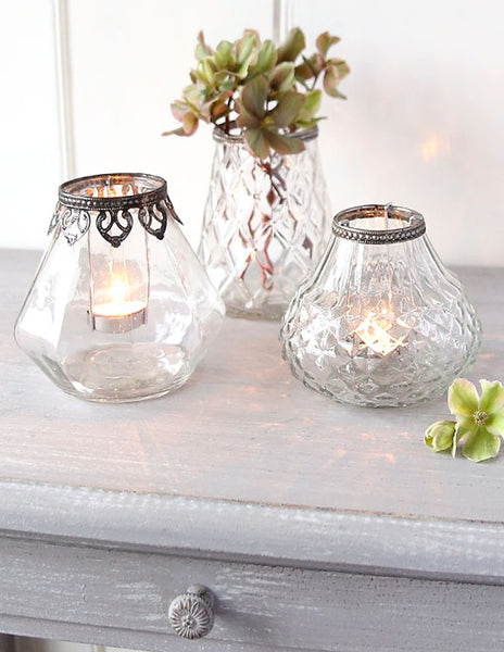 Patterned Glass Tealight Holder Or Vase