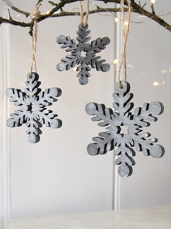 Grey Snowflake Hanging Decoration