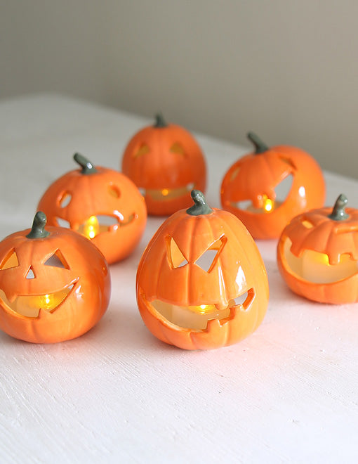 Halloween Ceramic Pumpkin Tealights