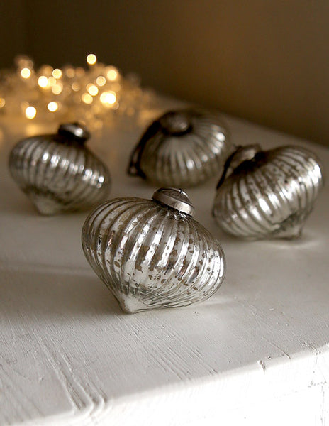 Silver Onion Bauble Pair