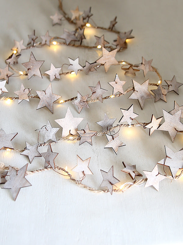 Greywashed Star Light Garland Clem And Co