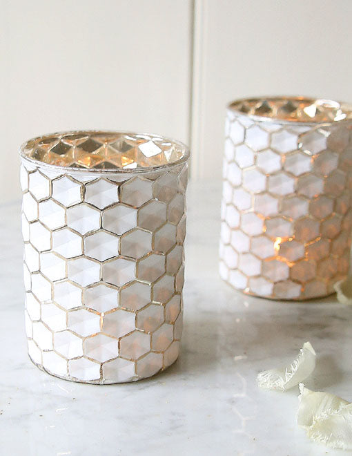 White Honeycomb Candleholder – Clem & Co