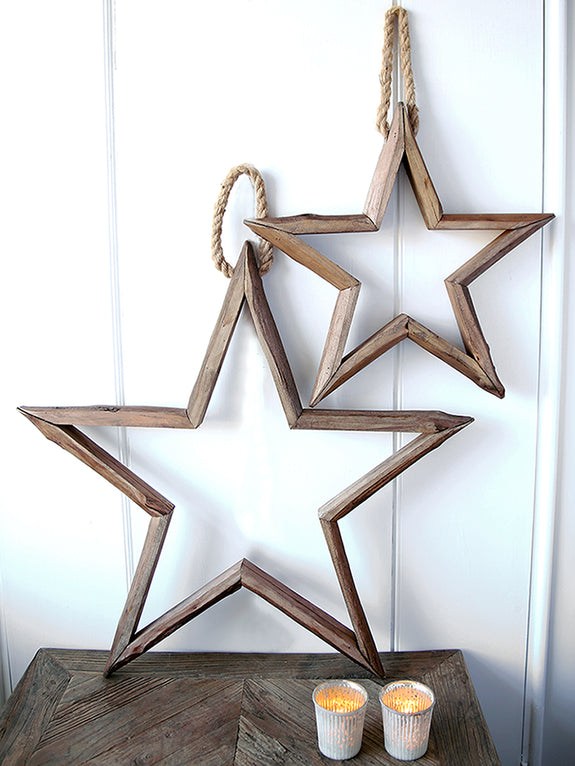 Rustic Wooden Hanging Star